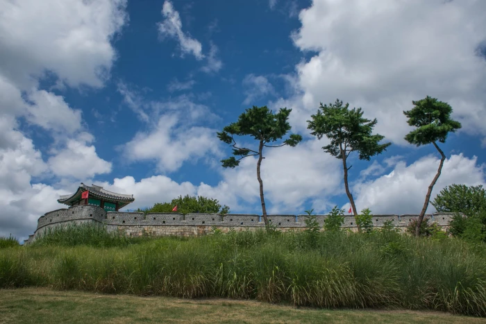unesco suwon hwaseong castle the korean sky republic of korea 2k