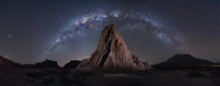 landscape photography stars Milky Way night nature dual monitors 2k