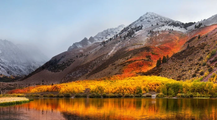 Apple Mac OS High Sierra brown and red mountain Computers 2k