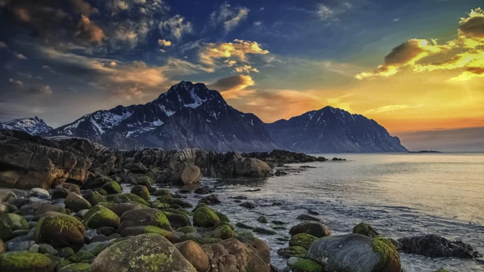 islands spring mossy europe norway lofoten scandinavia 2k 4k