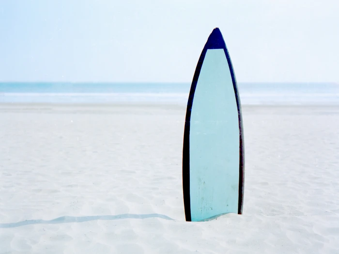 beach photography sand surfboards cyan horizon sunlight 2k 4k 5k