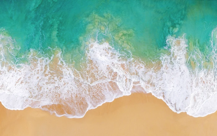 Ocean Beach Waves Apple iOS 11 iPhone 8 H sea waves and shore 2k