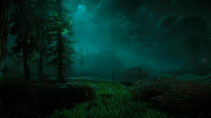 tree and green grass video games Horizon Zero Dawn digital art 2k 4k