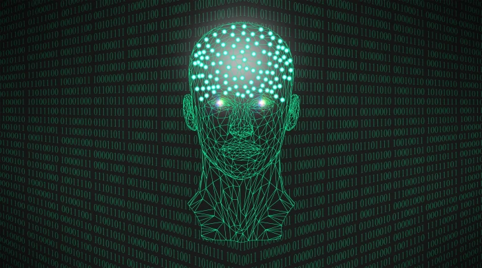 Artificial Intelligence Concept With Binary Numbers advanced 2k