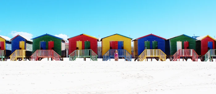 assorted colored beach wooden cottages muizenberg cape town 2k 4k 5k