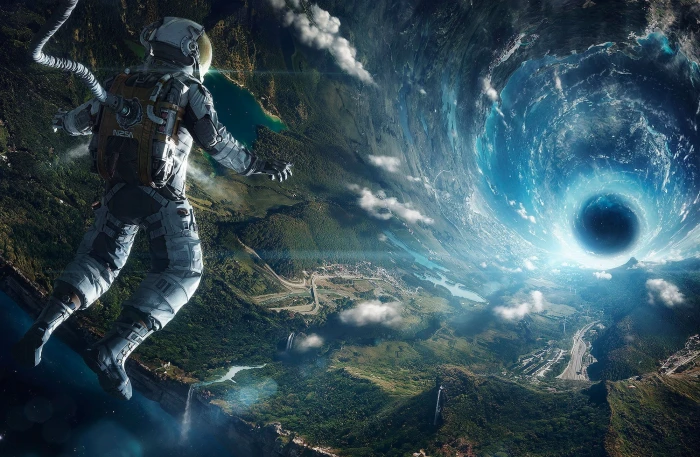 Black Hole on Earth HD Wallpaper astronaut floating near black hole wallpaper 2k
