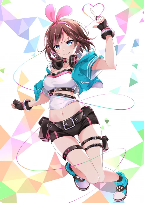 female character anime digital wallpaper Kizuna Ai girls 2k