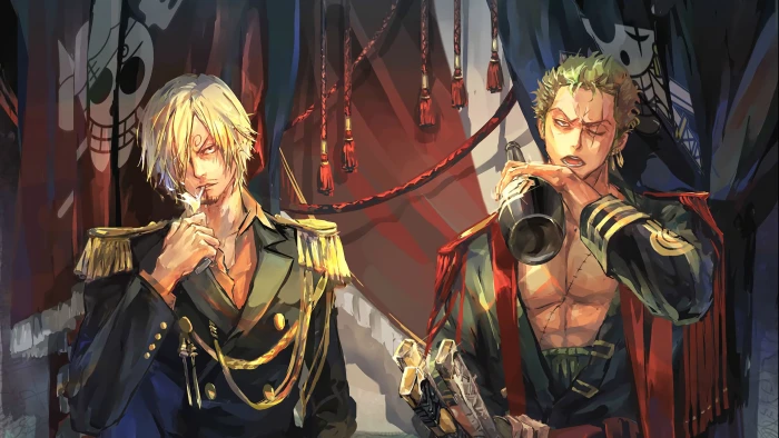 two male anime characters digital wallpaper One Piece Sanji 2k 4k