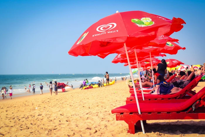 beach bed chair beaches bench colorful goa 2k 4k