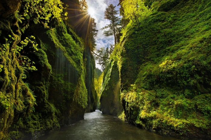 body of water between rock formation wallpaper surrounded by 2k