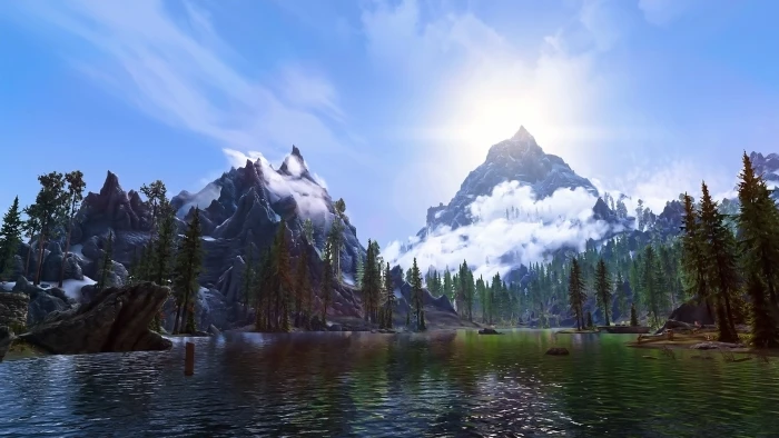 landscape screen shot video games The Elder Scrolls V Skyrim 2k 4k