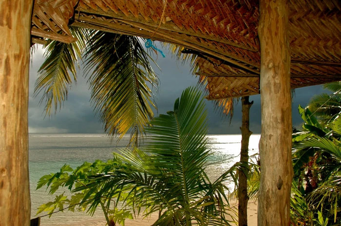 Tropical Hideaway on Beach Samoa island view atoll romantic 2k