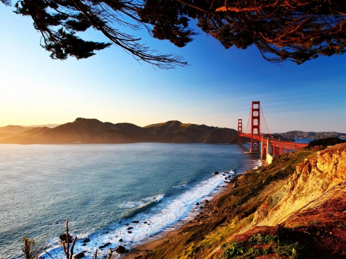 Water Landscapes Nature Sun Bridges Golden Gate Bridge San Francisco Desktop Background Images 2k