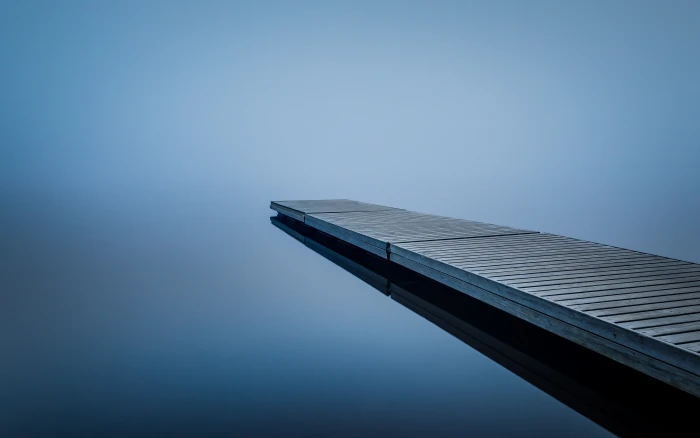 water nature dock mist wood lake pier simple background 2k 4k