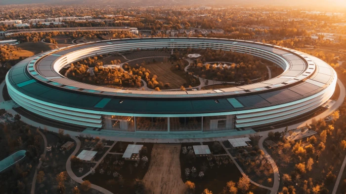 aerial photography of round building apple park architecture 2k 4k