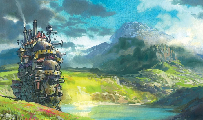 anime art castle fantasy hauru howl s landscapes 2k