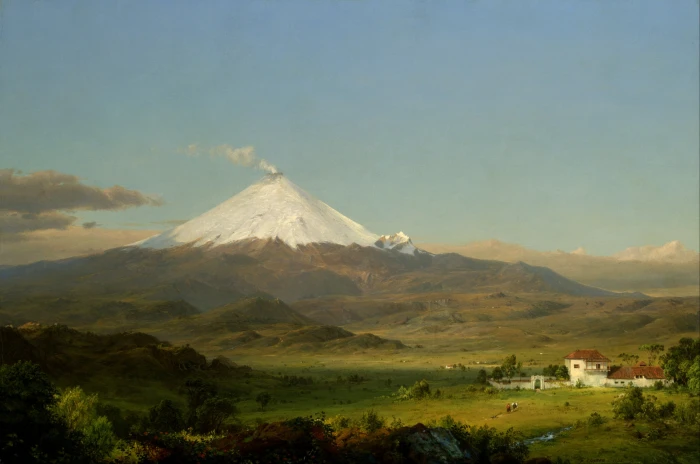 artwork classic art painting landscape nature trees mountains 2k 4k