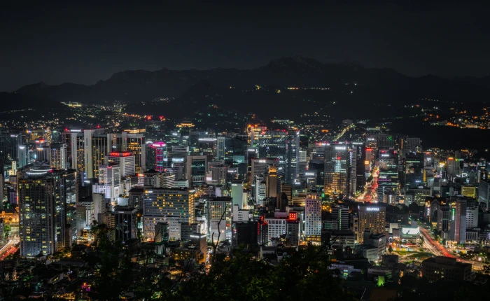 cityscape seoul korea namsan sky night landscape korean 2k 4k