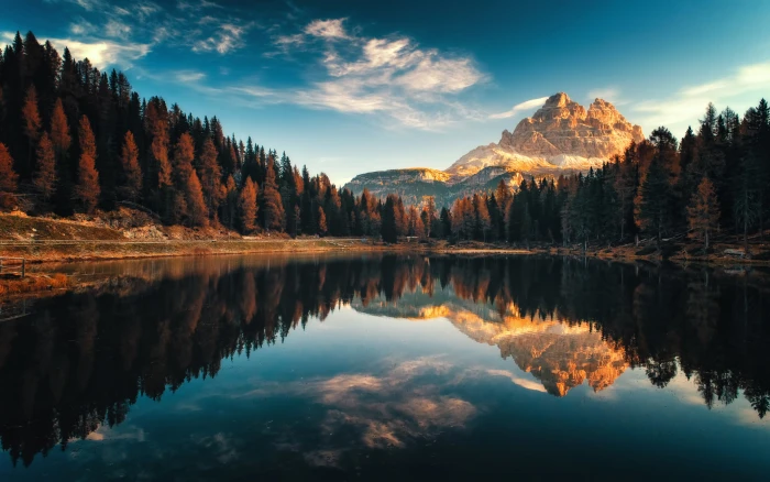 Dolomiti Italy Autumn Lago Antorno Landscape Photography Desktop Hd Wallpaper For Pc Tablet And Mobile 14 2k 4k
