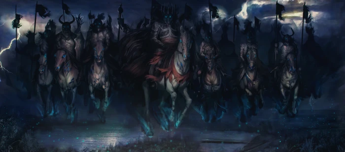 horsemen character illustration darkness horses riders art 2k 4k 5k