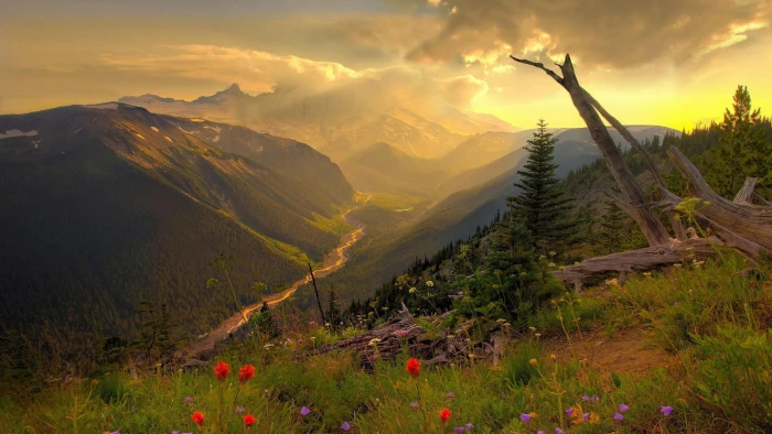 landscape valley scenery mountain sky mount range 2k 4k