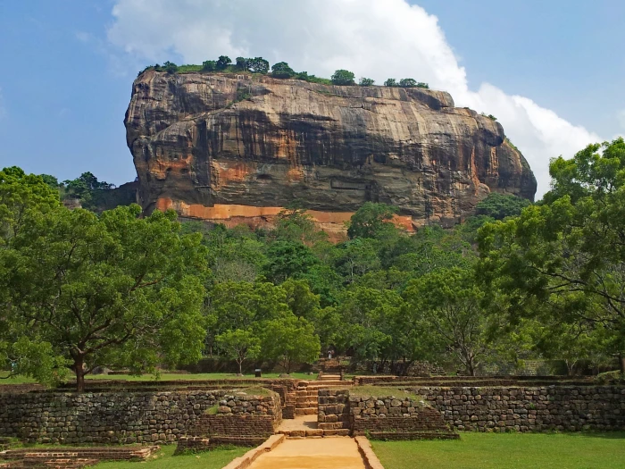 sigiriya sri lanka rock landscape asia nature trees temple 2k