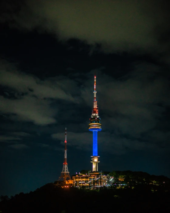 tower spire building architecture steeple south korea 2k