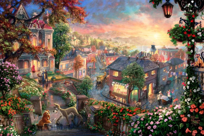 Trump and the Hound illustration love sunset flowers city 2k