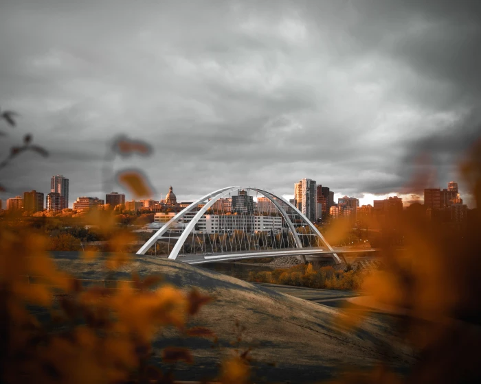 white bridge edmonton canada landscape scenery outdoors 2k 4k 5k