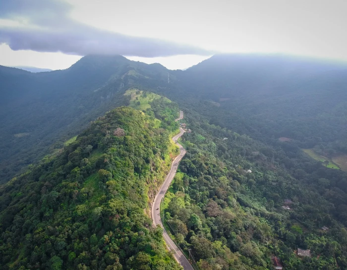 aerial mountain road scenery nature outdoors slope sri lanka 2k 4k