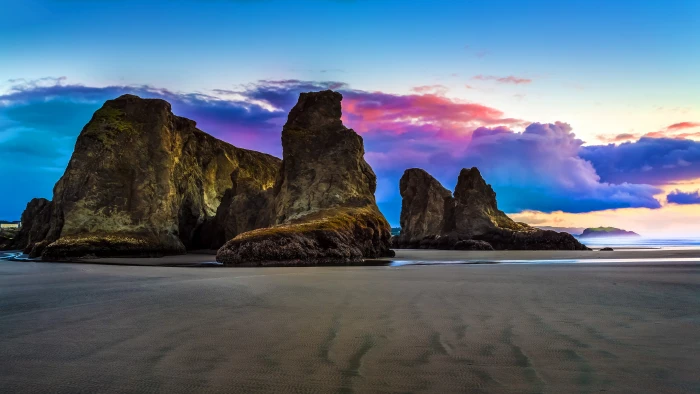brown stones beach sand rock sky nature sea coastline 2k 4k