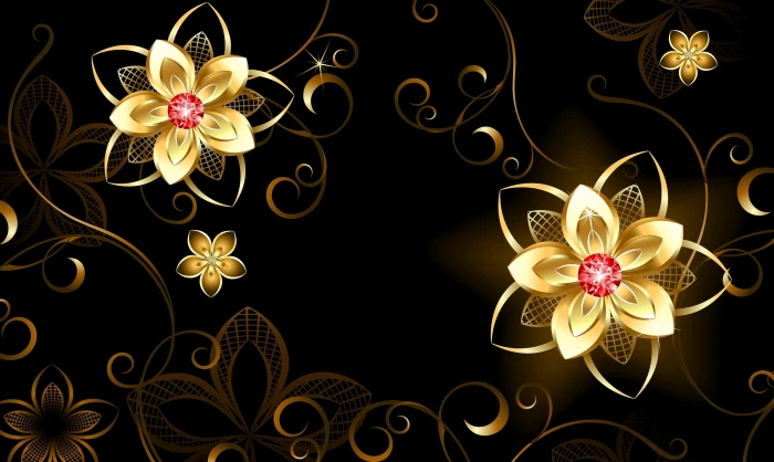 gold petaled flower clipart flowers background patterns Graphics 2k 4k 5k
