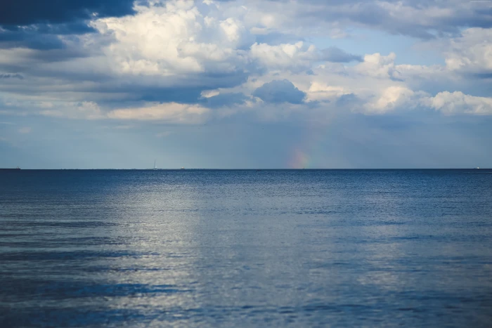 horizon sky Baltic sea clouds rainbow 2k 4k 5k