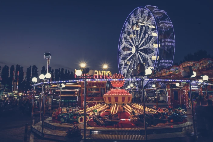 landscape photography of carnival amusement park theme 2k 4k