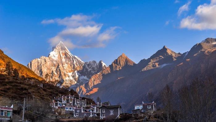 mountain mount siguniang yaomei peak qionghai range tibet 2k 4k
