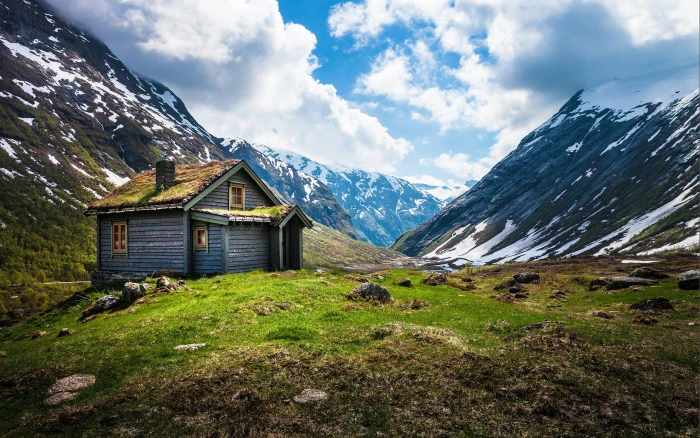 Norway scenery mountain hut 2k