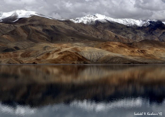Painting of moutain tso moriri ladakh Kashmir 2k 4k