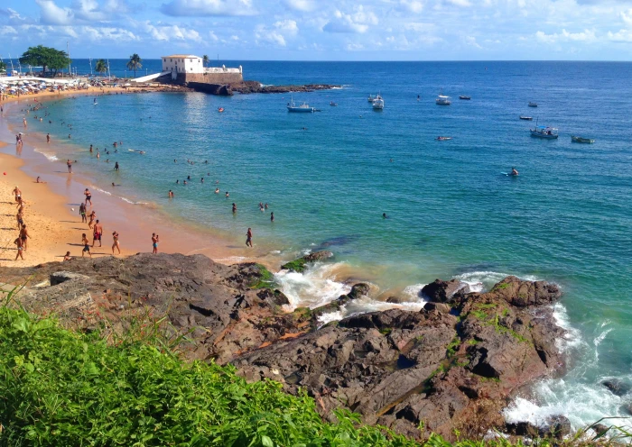 porto beach sea blue sky salvador bahia brazil water 2k