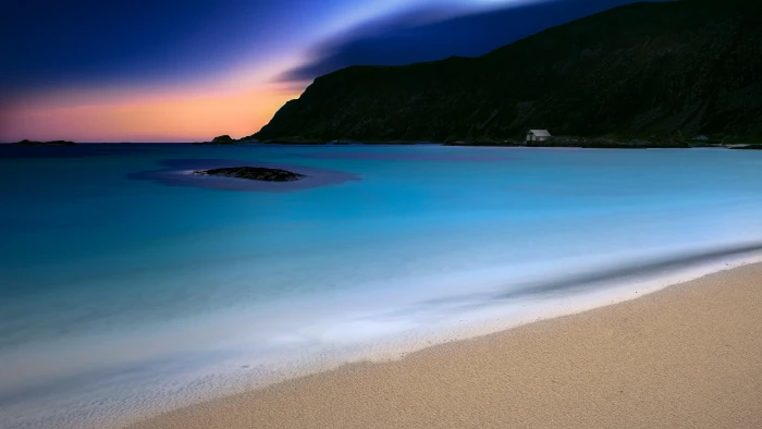 sea beach landscape long exposure 2k 4k