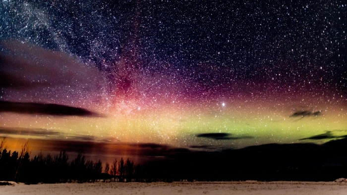 starry sky glitter stars northern lights nordic light 2k 4k