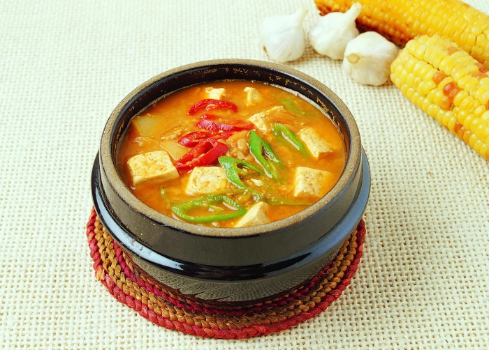 tofu soup food raw meat vegetable meal dinner cultures 2k