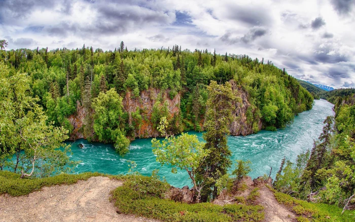 Adventure In Canyon On Upper Kenai River Alaska Landscape Nature Wallpaper Hd For Desktop 2k