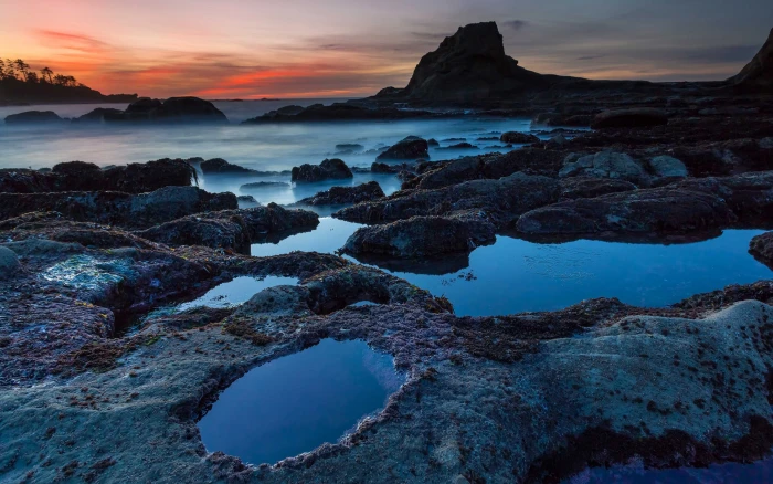 Beach Rock Evening Scenery iMac Retina Ultra HD water sea 2k 4k