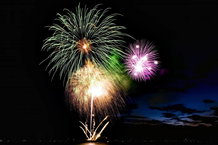 black fireworks nice night 2k 4k