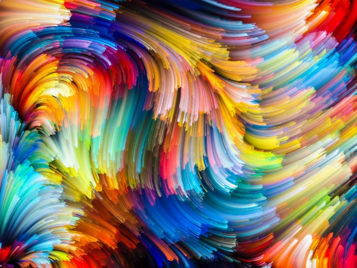multi color illustration paint colors colorful abstract rainbow 2k 4k