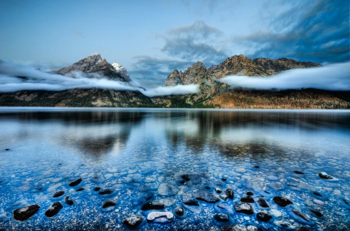 photo of body brown mountain with water jenny lake 2k 4k