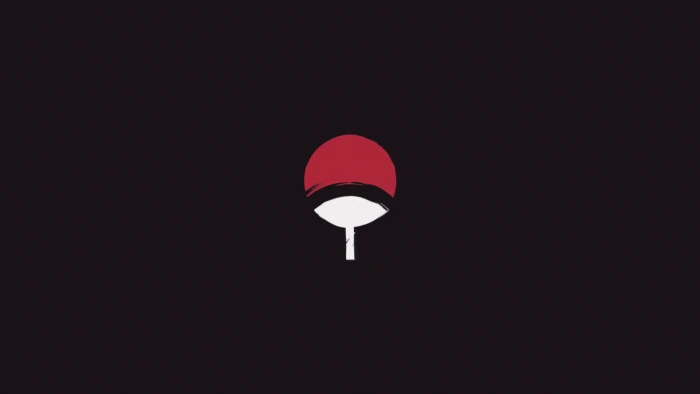 Uchiha clan logo minimalism Naruto anime dark Sasuke 2k