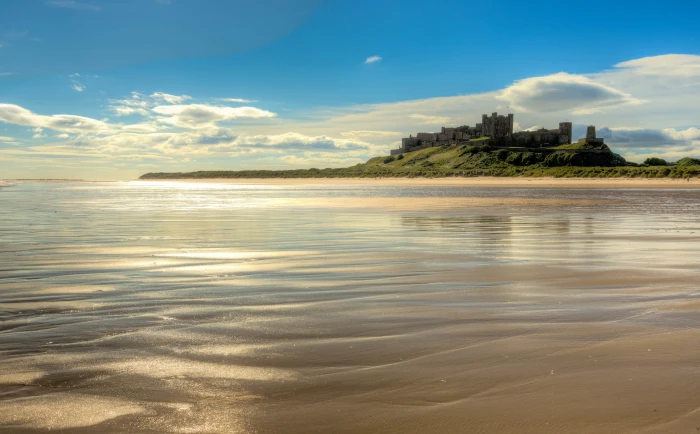 Bamburgh Castle Beach Northumberland England Europe United Kingdom 2k 4k 5k