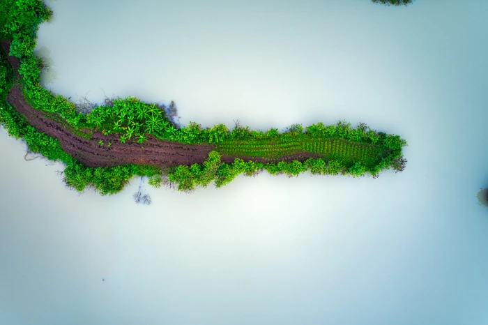 Bird s eye Photography of Island aerial footage photography 2k 4k 5k