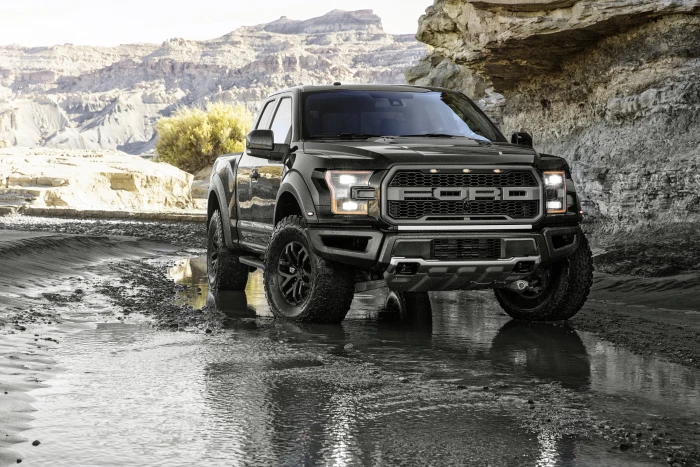 black Ford F SuperCrew truck Raptor pickup transportation 2k 4k